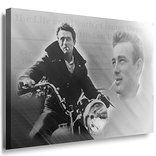 Julia-Art Leinwandbilder - James Dean Bild 1 teilig - 40 mal 30 cm Leinwand auf Rahmen - sofort aufhängbar Wandbild XXL - Kunstdrucke QN65-1 von Julia-Art Leinwandbilder