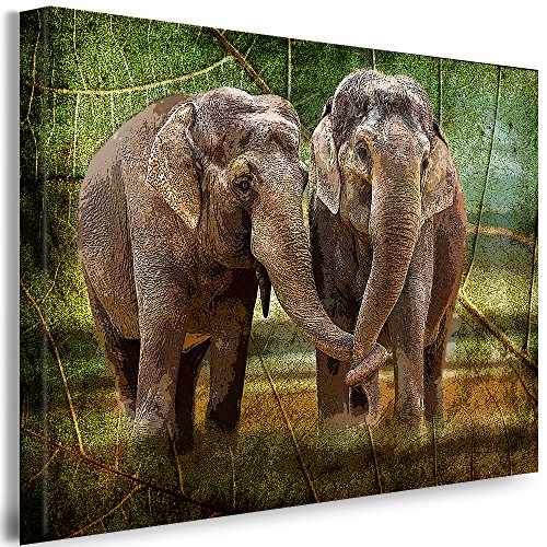 Julia-Art - Bilder Elefant Leinwand mit Keilrahmen 150 x 100 cm Leinwandbild XXL Wandbild Tiere Kunstdrucke Tierwelten Bild Wanddesign Wanddekoration c-642v-21 von Julia-Art Leinwandbilder