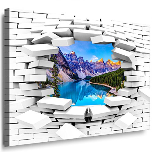 Julia-Art Bilder - Mauerloch 100 x 80 cm Leinwandbild XXL Wandbild Wanddeko modern Kunstdruck See Fluss Berge 72wl5 Julia-Art Bilder - Mauerloch 100 x 80 cm Leinwandbild XXL Wandbild Wanddeko modern Kunstdruck See Fluss Berge 72wl5 von Julia-Art Leinwandbilder