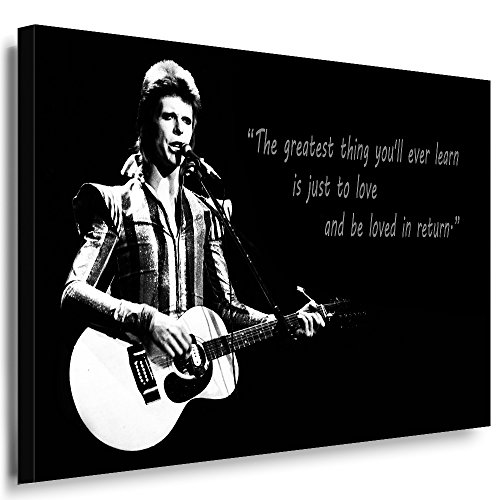 Julia-Art Leinwandbilder - David Bowie Bild 1 teilig - 40 mal 30 cm Leinwand auf Rahmen - sofort aufhängbar Wandbild XXL - Kunstdrucke QN60-1 von Julia-Art Leinwandbilder