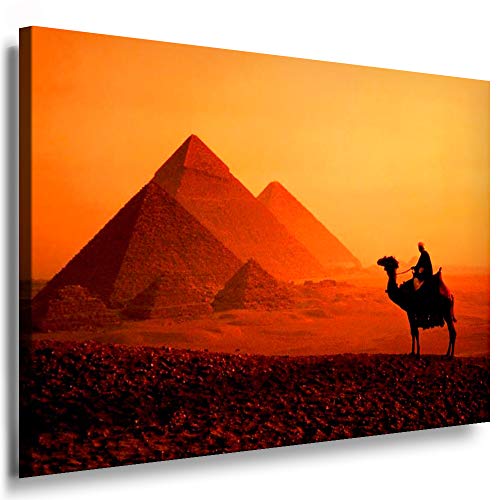 Julia-Art Leinwandbilder Landschaft Bild 150 x 100 x 2 cm - Wandbild 1 teilig - Wand Deko Modern Design Kunstdruck Cheops-Pyramide HR46-7 von Julia-Art Leinwandbilder