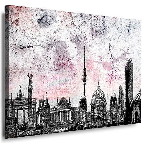 Julia-Art Leinwandbilder Skyline - Bild Berlin - Wandbild fertig gerahmt - 40 mal 30 cm Kunstdruck XXL - Leinwand Bild Berliner Dom - Verschiedene Varianten Be-01-43 von Julia-Art Leinwandbilder