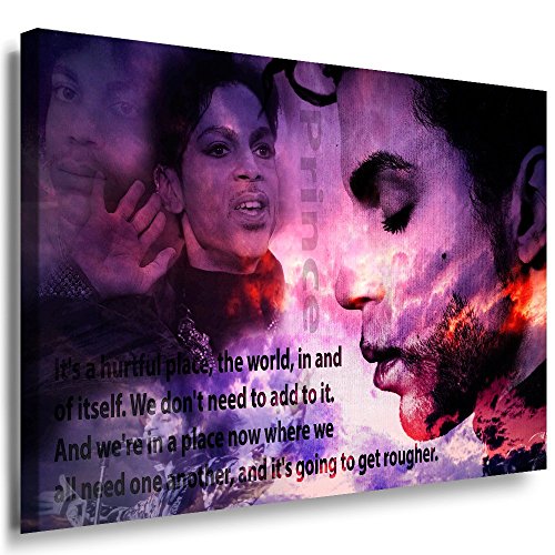 Prince Bild auf Leinwand Kunstdruck Julia-Art Rogers Nelson Porträt Zitat (Quotes) Kunstdruck + XXL Wandbild (60x40) von Julia-Art Leinwandbilder