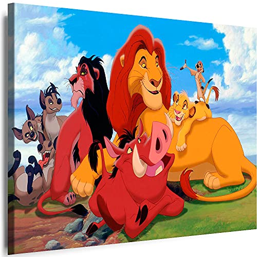Julia-Art - Bilder Film Cartoons Tiere Kinder Löwe Pumba 70 x 50 cm LeinWandBilder Xxl - 1 Teilige WandBilder Art 3D Modern Kunstdrucke w-a-2063-44 von Julia-Art