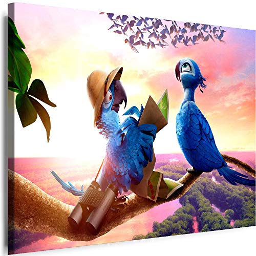 Julia-Art - Bilder Film Cartoons Tiere Kinder Rio 115 x 75 cm LeinWandBilder XXL - 1 Teilige WandBilder Art 3D Modern Kunstdrucke w-a-2063-35 von Julia-Art