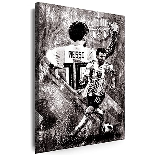 Julia-Art - Bilder Lionel Messi Fußball 120 x 80 cm Leinwandbilder XXL - 1 Teilige Wandbilder Kunstdrucke w-a-2064-11 von Julia-Art