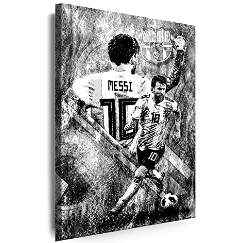 Julia-Art - Bilder Lionel Messi Fußball 60 x 40 cm Leinwandbilder XXL - 1 Teilige Wandbilder Kunstdrucke w-a-2064-1 von Julia-Art