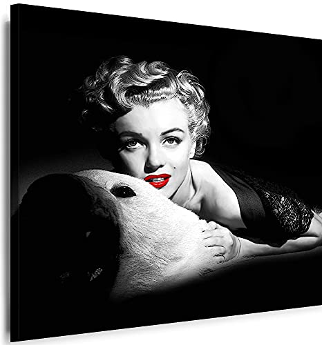 Julia-Art Bilder - Marilyn Monroe Leinwandbild - 40x40cm Wandbild - Film Retro Model Kunstdruck Fertigbild sofort aufhängbar von Julia-Art