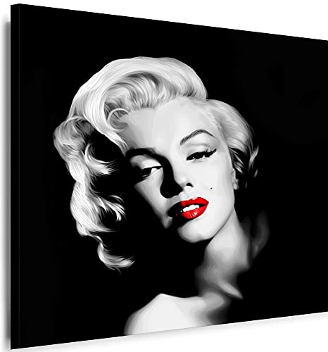 Julia-Art Bilder - Marilyn Monroe Leinwandbild - 50x50cm Wandbild - Film Retro Model Kunstdruck Fertigbild sofort aufhängbar von Julia-Art