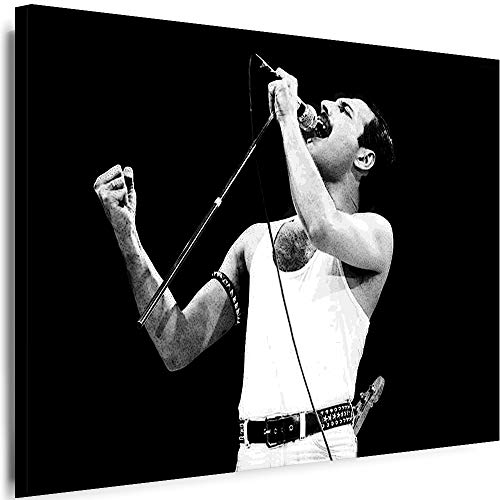 Julia-Art - Bilder Queen Freddie Mercury Sänger Band 100 x 70 cm Leinwandbild XXL - Wandbild 1 Teilig - Gerahmter Kunstdruck Musik w-s-2061-10 von Julia-Art