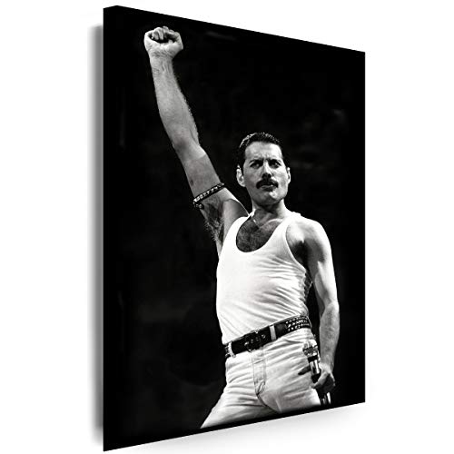 Julia-Art - Bilder Queen Freddie Mercury Sänger Band 100 x 70 cm Leinwandbild XXL - Wandbild 1 Teilig - Gerahmter Kunstdruck Musik w-s-2061-16 von Julia-Art