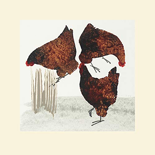 Julia Burns 'DREI Hennen' montiert Drucken,40 x 40 cm von Julia Burns