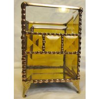 Bernstein Bunt Glas Kerzenhalter Mit Messing Füße von JuliaLouiseShop