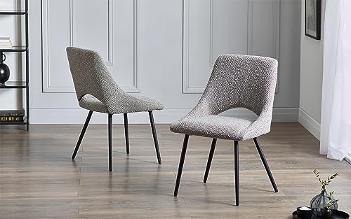 Julian Bowen 2er-Set Esszimmerstühle Iris Boucle, Grau, 84 x 61 x 52 von Julian Bowen