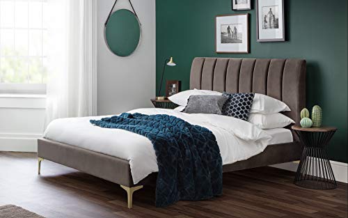 Julian Bowen Deco Bett, Trüffel/Gold, Doppelbett von Julian Bowen