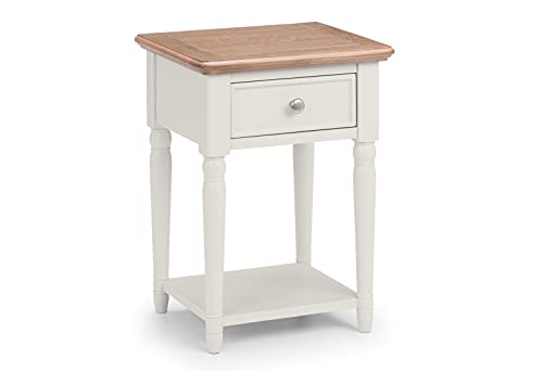 Julian Bowen Drawer Lamp Table, Grey & Limed Oak Provence Lampentisch mit 1 Schublade, Grau & Eiche gekalkt, 40 x 35 von Julian Bowen