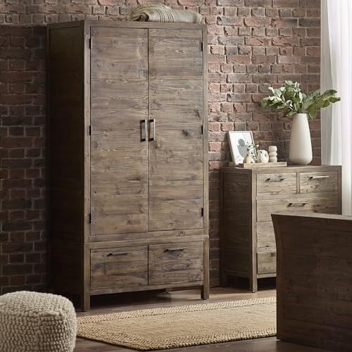 Julian Bowen Kleiderschrank, Kiefer, Cashew, 195 x 100 x 55 von Julian Bowen