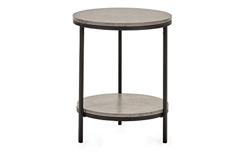 Julian Bowen Staten Runder Lampentisch mit Ablage - Beton von Julian Bowen
