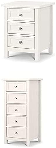 Julian Bowen Maine Bedsides & 5 Drawer Chest Bundle, Surf White von Julian Bowen