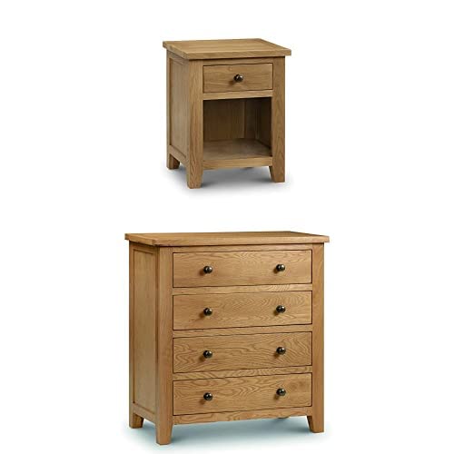 Julian Bowen Marlborough 1 Drawer Bedside & 4 Drawer Chest Bundle von Julian Bowen