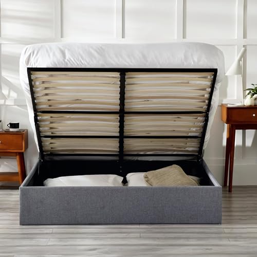 Julian Bowen Merida, 150 cm, hochklappbares Bett mit Stauraum, grau von Julian Bowen