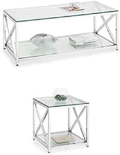 Julian Bowen Miami Coffee Table & Lamp Table Bundle, Silver von Julian Bowen