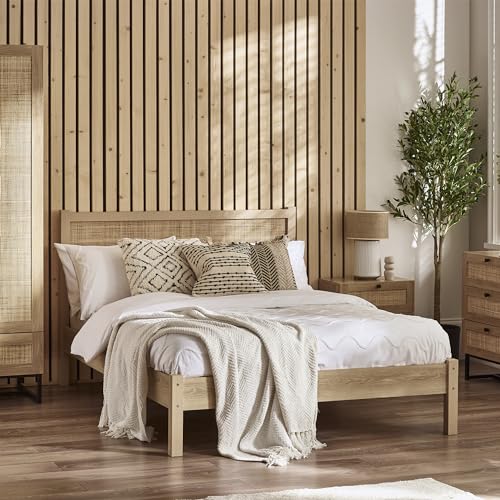 Julian Bowen Padstow Rattan Doppelbett 135 cm - Eiche von Julian Bowen