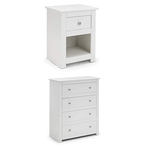 Julian Bowen Radley Bedside & 4 Drawer Chest Bundle, White von Julian Bowen