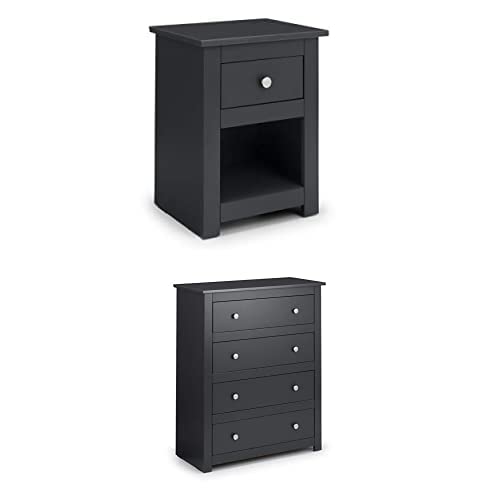 Julian Bowen Radley Bedsides & 4 Drawer Chest Bundle, Anthracite von Julian Bowen