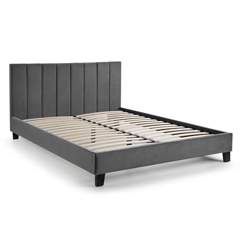 Julian Bowen Rosa Samtbett im Karton 150 cm - Grau von Julian Bowen