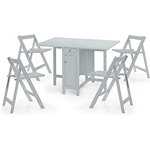 Das Julian Bowen Savoyen-Esszimmer-Set aus hellgrauem Holz ist ein elegantes und praktisches Esszimmermöbel für jedes Zuhause von Julian Bowen