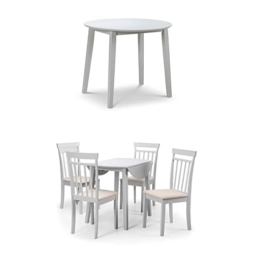 Julian Bowen Set of Coast Grey DROPLEAF Table & 4 Coast Grey Chairs von Julian Bowen