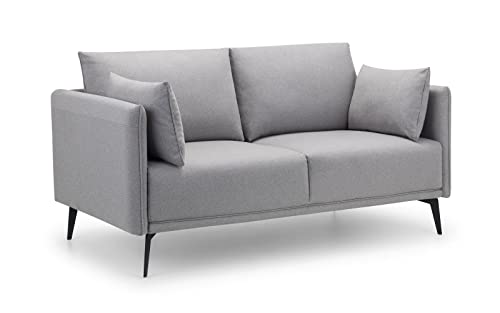 Julian Bowen Sofas, Holzrahmen mit Schaum- und Stoffpolsterung, Platin, 2-Sitzer von Julian Bowen