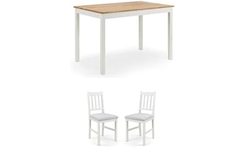 Julian Bowen Set of Coxmoor Dining Table & 4 Chairs, Ivory & Oak von Julian Bowen