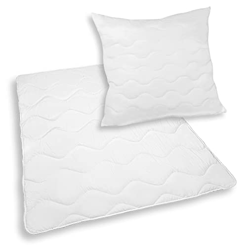 Julido Microfaser Bettenset Decke 135x200cm + 80x80cm Kissen 1000g & 800g Waschbar mit Rhombussteppung Ganzjahresdecke, Weiß Julido Microfaser Bettenset Decke 135x200cm + 80x80cm Kissen 1000g & 800g Waschbar mit Rhombussteppung Ganzjahresdecke, Weiß von Julido