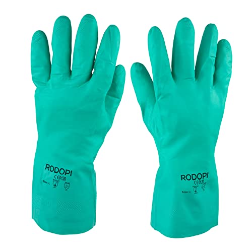 Julido Rodopi Nitril - Chemikalienhandschuhe Schutz vor chemischen und mechanischen Risiken Größe 9 1 Paar von Julido