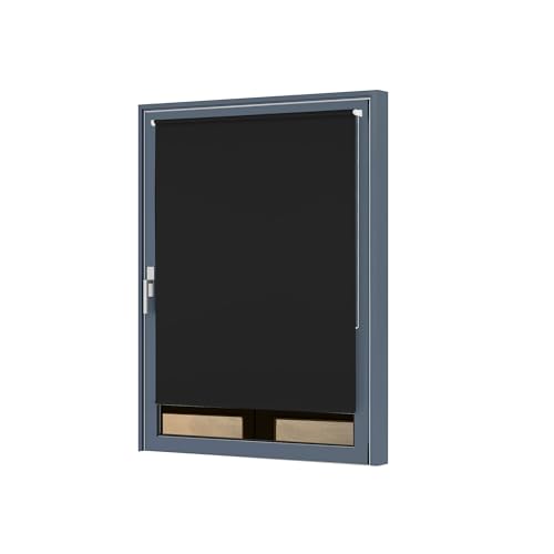 Julido Verdunklungsrollo ohne Bohren 105x150cm, Fenster Rollo Klemmfix Schwarz, Thermorollo mit Silberbeschichtung von Julido