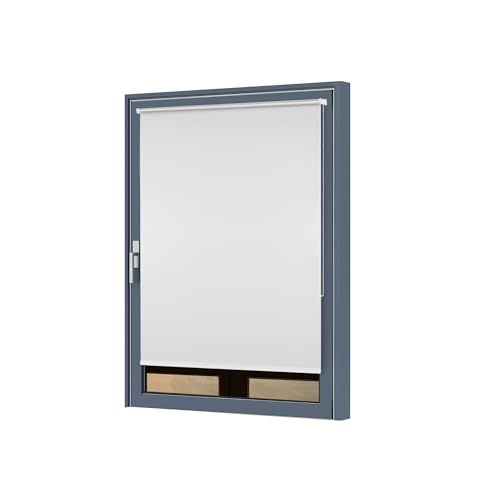 Julido Verdunklungsrollo ohne Bohren 75x150cm, Fenster Rollo Klemmfix Weiß, Thermorollo mit Silberbeschichtung von Julido