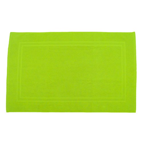 Julie Julsen Badvorleger 70 x 120 cm Premium Qualität 900 gm2 in aktuellen Farben und 4 Größen aus Baumwolle Badematte Badteppich Duschvorleger Design Doppel Rahmen Apfelgrün von Julie Julsen