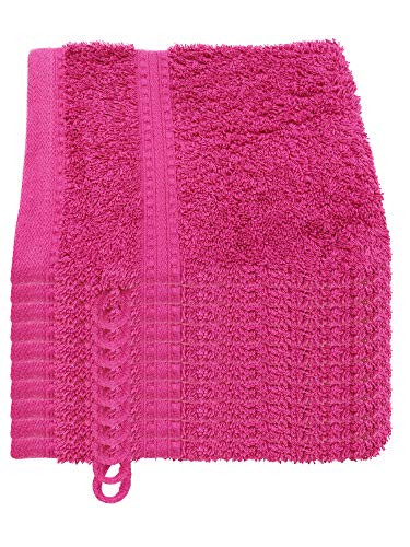 Julie Julsen® Bio Waschhandschuh-Set, 10 Waschhandschuhe in 32 Farben erhältlich weich und saugstark Fuchsia 15x21 cm von Julie Julsen