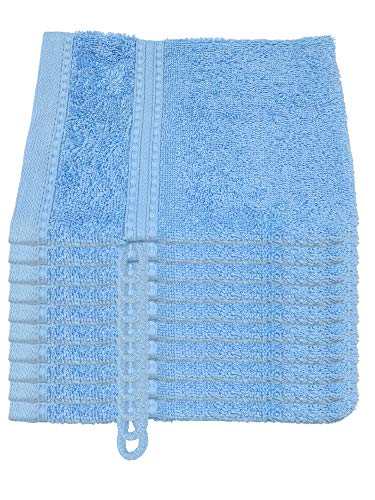 Julie Julsen® Bio Waschhandschuh-Set, 10 Waschhandschuhe in 32 Farben erhältlich weich und saugstark Himmelblau 15x21 cm von Julie Julsen