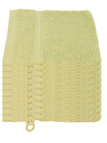 Julie Julsen® Bio Waschhandschuh-Set, 10 Waschhandschuhe in 32 Farben erhältlich weich und saugstark Lindgrün 15x21 cm von Julie Julsen