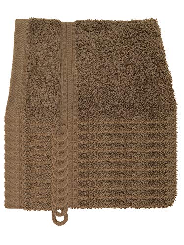 Julie Julsen® Bio Waschhandschuh-Set, 10 Waschhandschuhe in 32 Farben erhältlich weich und saugstark Schlamm 15x21 cm von Julie Julsen