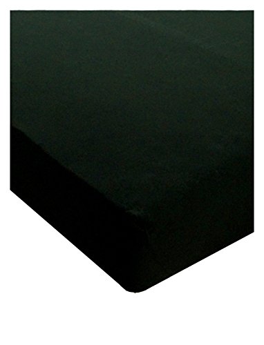 Julie Julsen® Fein Jersey Spannbettlaken Boxspringbett Wasserbett 97% Baumwolle 3% Elastan 120 x 2000 cm - 130 x 200 cm Schwarz von Julie Julsen