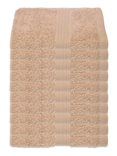 Julie Julsen 10er Pack Gästetuch 23 Farben erhältlich weich und saugstark 500gsm Öko Tex 30 x 50 cm Pastell Beige von Julie Julsen