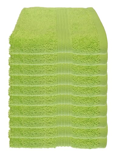 Julie Julsen 10er Pack Gästetuch Chemikalien-Frei 600g/m² Apfelgrün 30 x 50 cm 100% Baumwolle - Oeko TEX Std 100 Zertifizierung - Weich und Saugstark - Waschmaschinenfest von Julie Julsen
