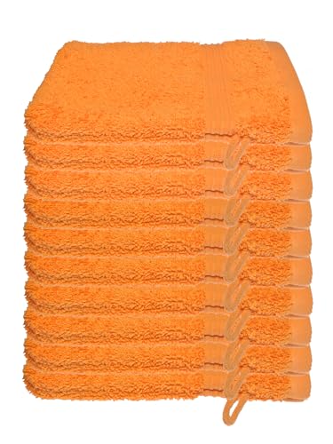 Julie Julsen 10er Pack Waschlappen 29 Farben erhältlich weich und saugstark 500gsm Öko Tex Orange 15 x 21 cm B-Ware von Julie Julsen