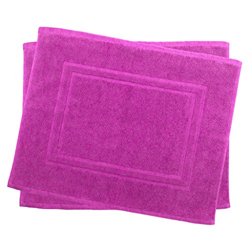 Julie Julsen 2er Pack 50 x 40 cm Badvorleger in Premium Qualität 900 gm2 in aktuellen Farben und 4 Größen aus Baumwolle Badematte Badteppich Duschvorleger Design Doppel Rahmen Pink von Julie Julsen
