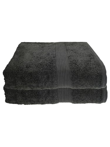 Julie Julsen 2er Pack Badetuch 23 Farben erhältlich weich und saugstark 500gsm Öko Tex Anthrazit 100 x 150 cm von Julie Julsen