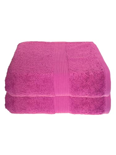 Julie Julsen 2er Pack Badetuch 23 Farben erhältlich weich und saugstark 500gsm Öko Tex Pink 100 x 150 cm von Julie Julsen